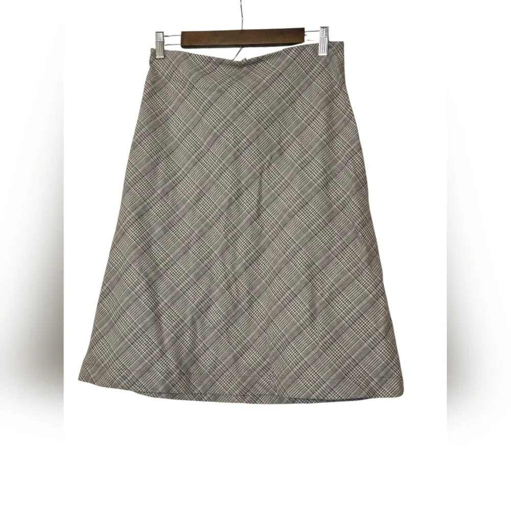 Urban Renewal Plaid A-Line Midi Skirt - Gray Sz Med NWT